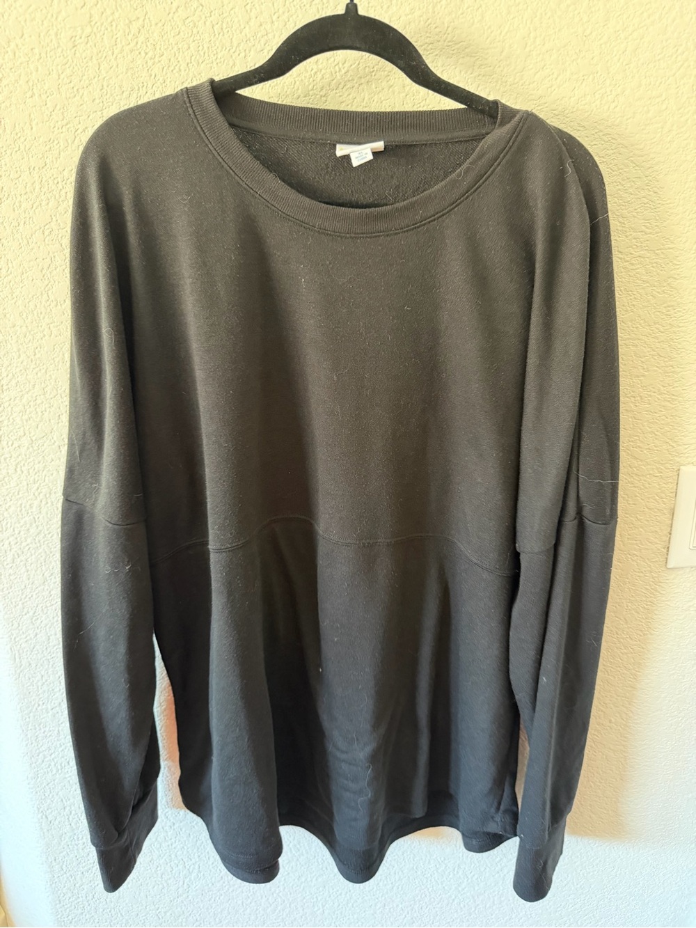 LuLaRoe Black Long-Sleeve Crewneck Sweatshirt